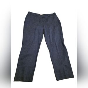 Punt Roma Blue Linen Blend Trousers Size 14 EUC